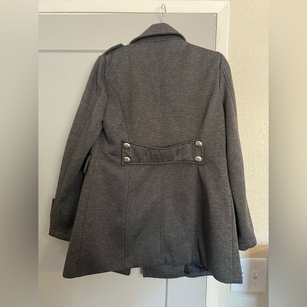 Forever 21 Charcoal Double-Breasted Coat View 2